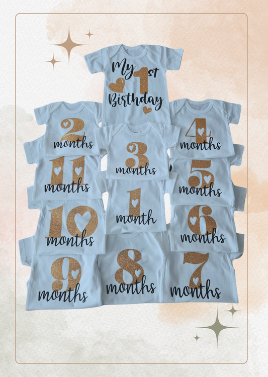 Baby Mijlpaal Rompertjes! 👶 - 12 stuks